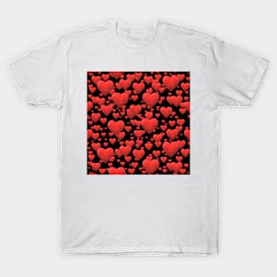 Hearts Black T-Shirt